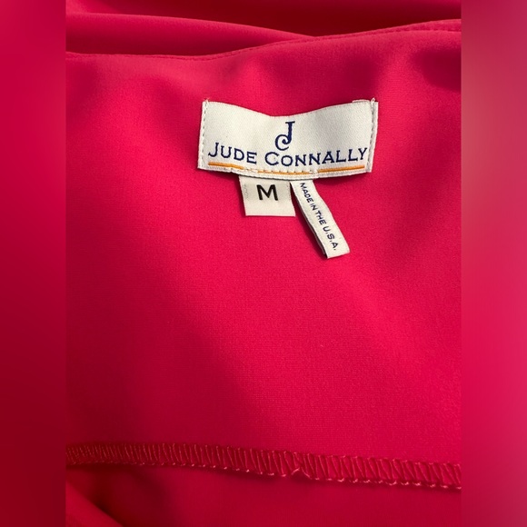 JUDE CONNALLY Pamela Dress Pink Brown Colorblock Pleated Neckline Berry Shift - Picture 7 of 9